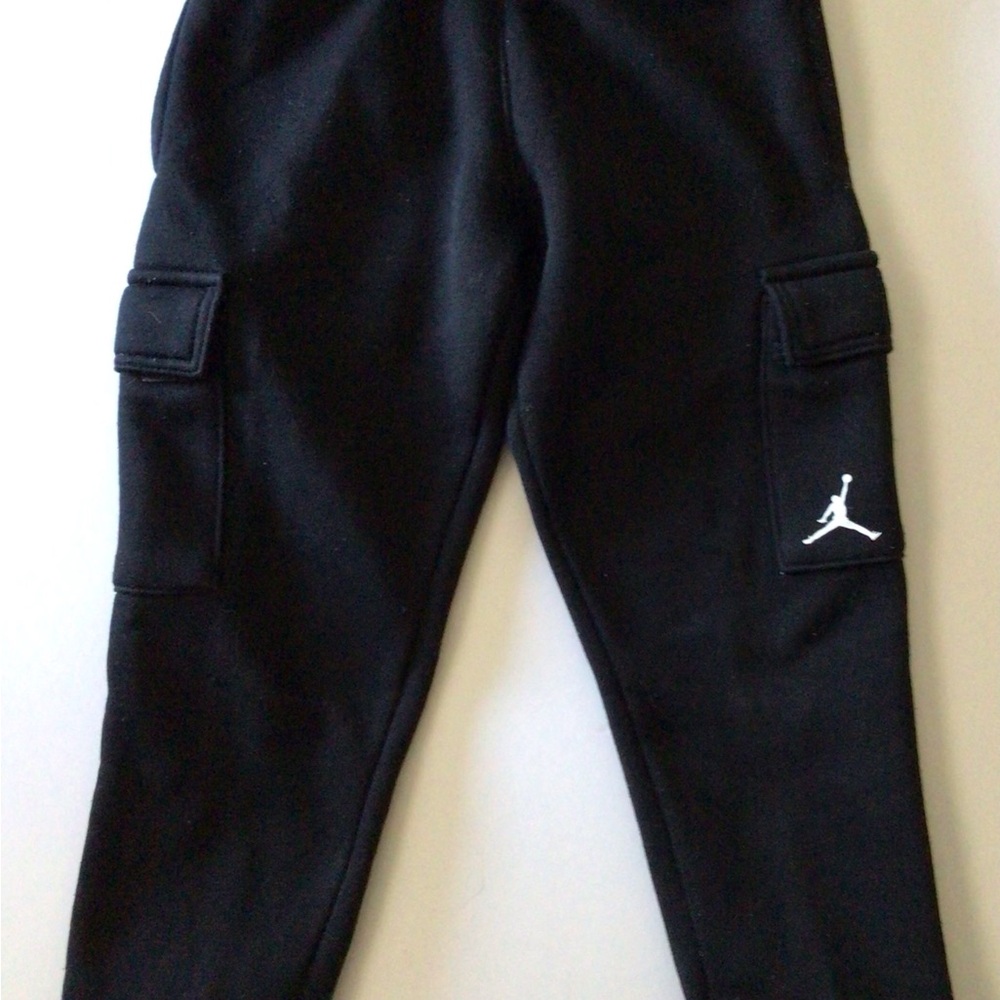 Jordan Kids Black Cargo Joggers with White Jumpman Logo